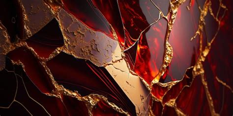 Premium Photo | Vibrant red and gold marble texture wallpaper