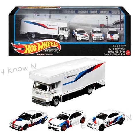 Набор из четырех Машинок Hot Wheels Premium FLEET FLYER 2016 BMW M2 BMW M3 E46 2001 BMW M5 E39