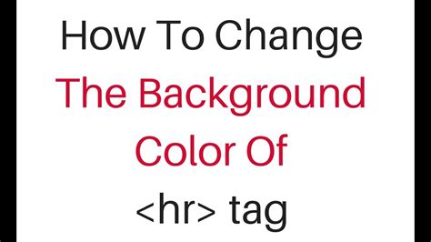 Background Color Change For Html Horizontal Line Hr Element Using Css