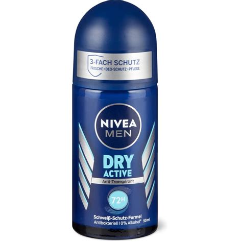 Nivea Men Dry Active Deodorant Roll On 72h 0 Alkohol Migros