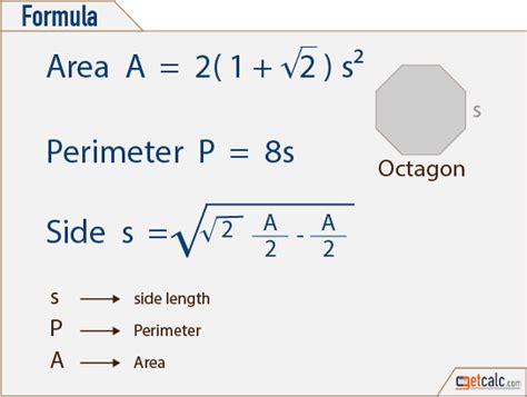 Octagon Formulas - Area, Perimeter & Side | Studying math, Teaching ...