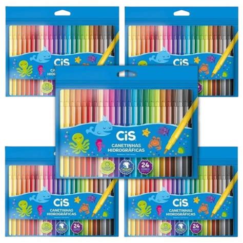 Kit Canetinhas Coloridas Canetinha Hidrogr Fica Cores Cis