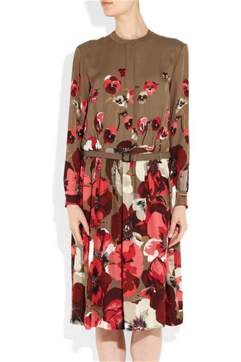 Gucci Floral Print Silk Georgette Dress Net A Porter