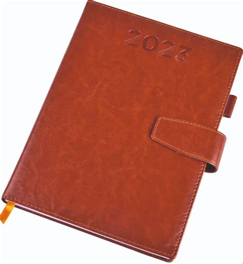 Hard Bound PU Leather Brown Locable Diary For Office Paper Size B5