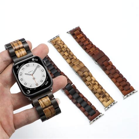 Unisex Genuine Wood Apple Watch Band W Nickel Free Butterfly Etsy