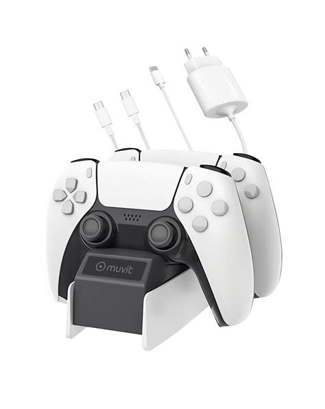 Station De Charge Gaming Muvit Pour Manette PS5 Adaptateur Blanc