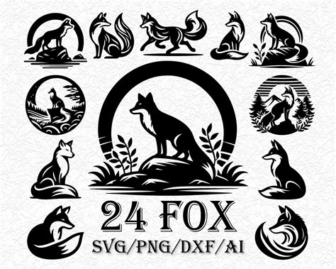 24baby Fox Svg Fox Outline Svg Woodland Animals Svg Cute Fox Svg