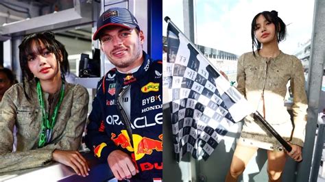 BLACKPINK S Lisa Waves The Checkered Flag And Takes A Photo With Max