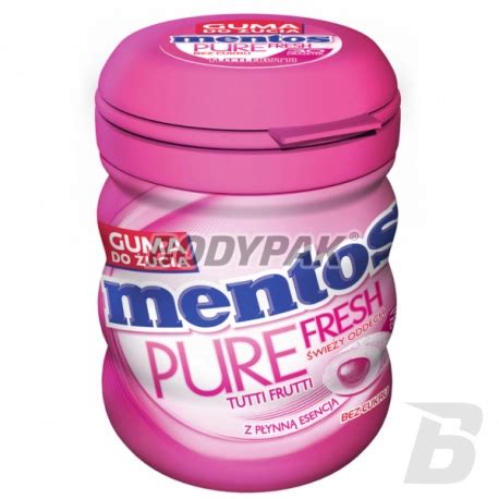 Mentos Pure Fresh Tutti Frutti Sugarfree Gumy do żucia o smaku owocowym