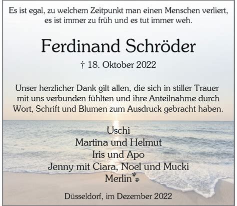 Alle Traueranzeigen F R Ferdinand Schr Der Trauer Rp Online De