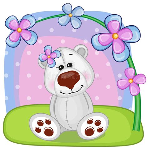 Polar Bear With Flowers Stock Vector Illustration Of Computer 48025239