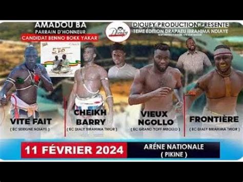 En Direct Arene National Combat Vite Fait Vs Cheikh Barry Youtube