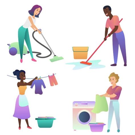 Two Cleaning Women Royalty Free Vector Image Vectorstock