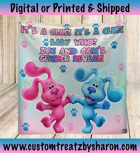 Blues Clues Gender Reveal Backdrop This Blues Clues Gender Reveal Banner Is Sized According To