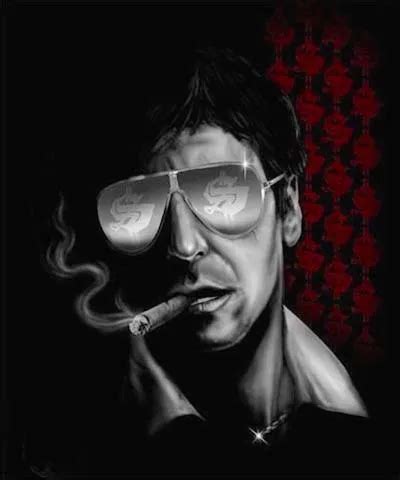 Scarface Cigar AL PACINO TONY MONTANA CANVAS Painting TOP Art OIL