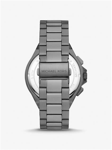 Oversized Lennox Gunmetal Watch Michael Kors