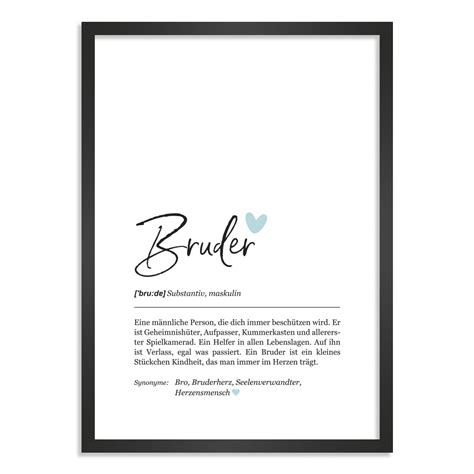 Kunstdruck Poster Nr 1 Definition Als Geschenk Bruder DIN A4