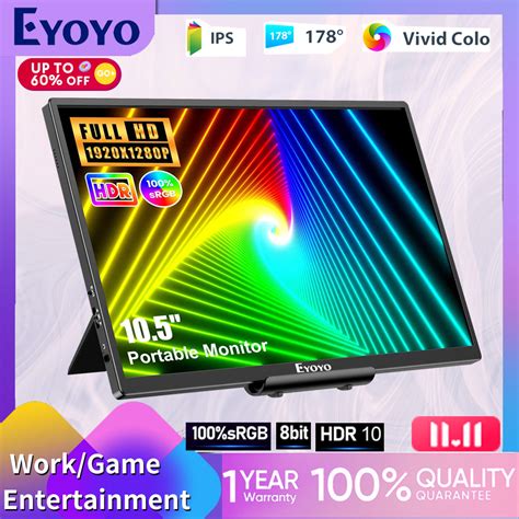 Eyoyo Raspberry Pi Screen 7 Inch 1024x600 IPS Portable Monitor 5 Points