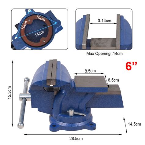 Schraubstock 60 200 mm Spannweit für Werkbank Feststehend