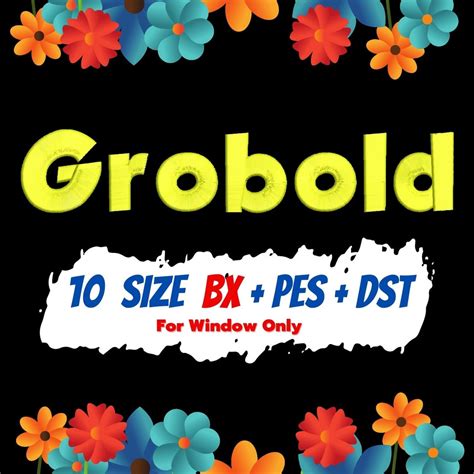 Grobold Embroidery Fontspesdstbx Filefancy Fontcartoon Etsy