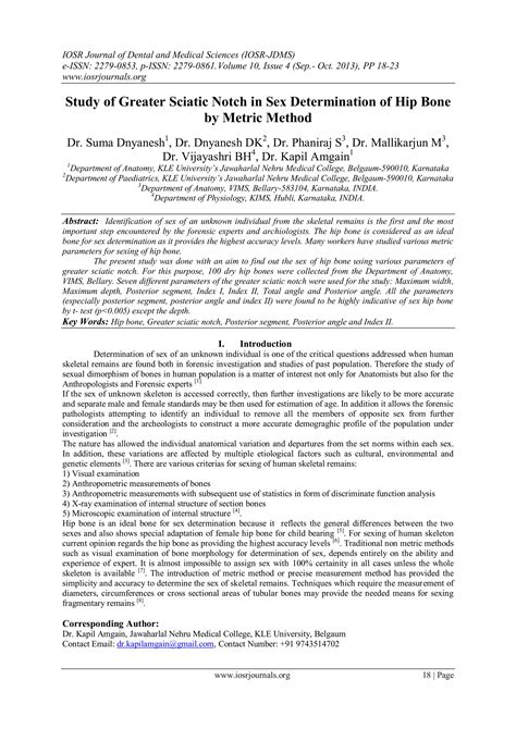 Study Of Greater Sciatic Notch In Sex Determination Of Hip Bone By Metric Method Dr Kapil