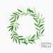 Green Leaves Wreath Clipart Greenery Circle Botanical Etsy