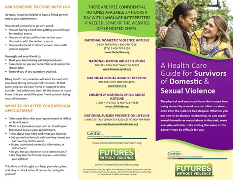 Survivor Brochure A Health Care Guide For Survivors Of Domestic And