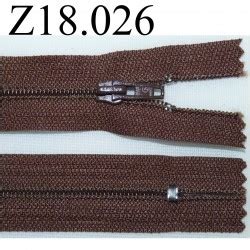 fermeture zip à glissière longueur 18 cm couleur marron non séparable