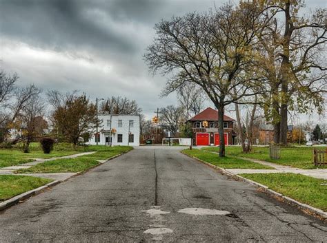 Long Street With Empty Lots Stock Image Image Of Urban Neighborhood