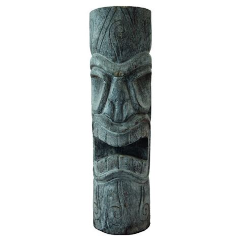 Statue Tiki Mauri cendré 100 cm Totem pour déco jardin Jardinex