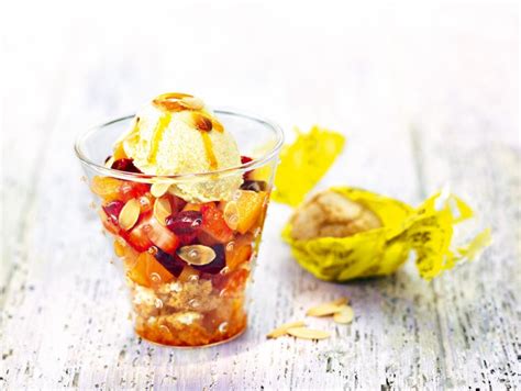 Recette Verrines Glac Es Aux Fruits D T Amaretti Amandes Marie Claire