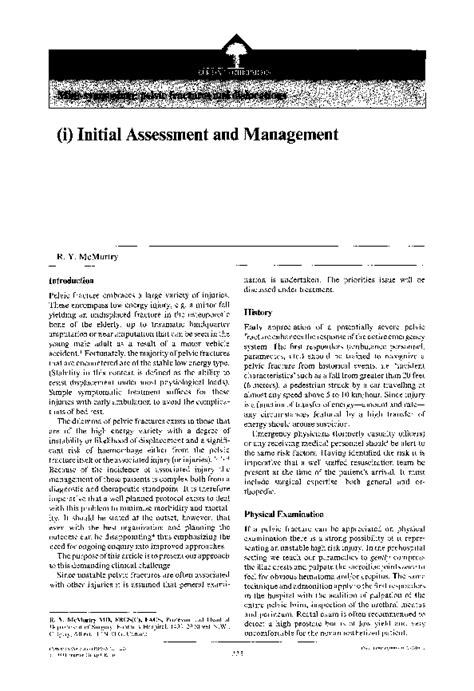 Pdf Initial Assessment And Management Robert Mcmurtry