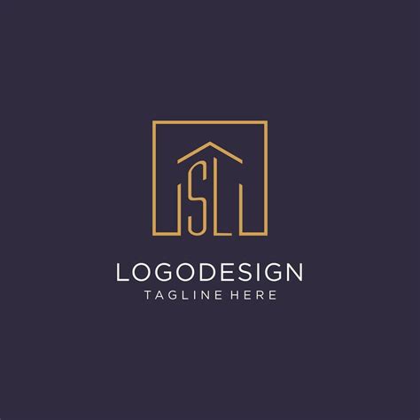 Sl Initial Square Logo Design Modern And Luxury Real Estate Logo Style