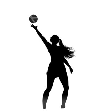 Volleyball Player Receiving Silhouette Volleyball Player Receiving