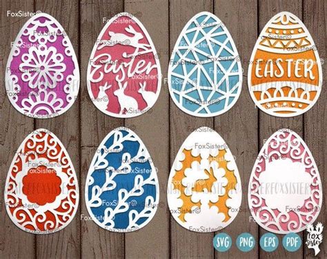 Easter Eggs Svg Set 2 Template Easter Egg Bundle Easter Cut File