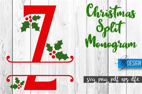 Christmas Split Monogram Svg Alphabet Graphic By Flydesignsvg