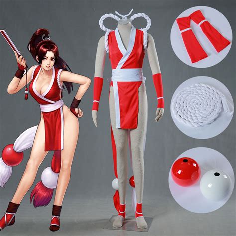 King Of Fighters Costume Mai Shiranui Red Suit Cosplay Full Outfit For Pro Costumes