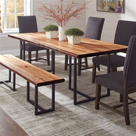 Scott Living Natural Honey Wood Live Edge Dining Table in the Dining ...