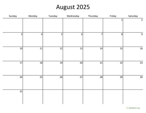 August Calendar Free Printable Calendars Year List Of