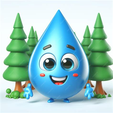 Caricatura De Gotas De Agua Llama La Atención Sobre El Cambio Climático