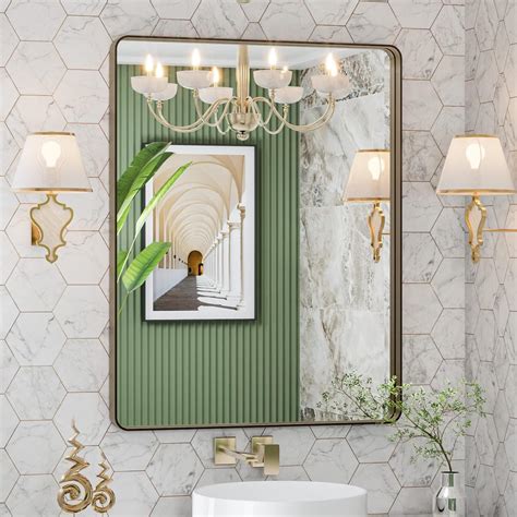 Amazon Loaao X Bronze Bathroom Mirrors For Vanity Rounded