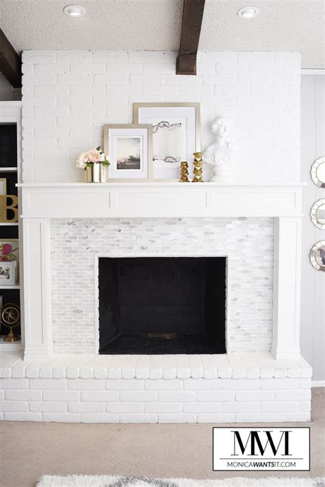 DIY Marble Fireplace & Mantel Makeover - MONICA BENAVIDEZ