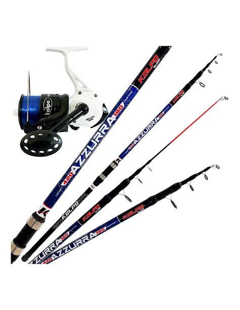 Kit Pesca Surfcasting Caña telescópica 180 gr carrete 8000 hilo