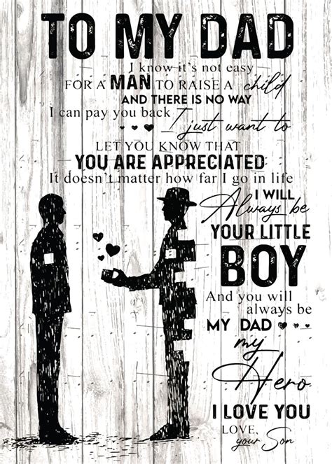 To My Dad Father Day Poster Picture Metal Print Paint By Loves