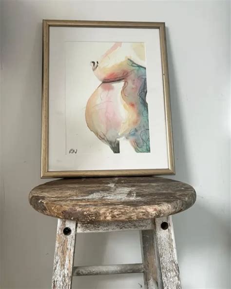 Watercolour Painting Figurative Art Pregnancy Art Nude Boobs Miss