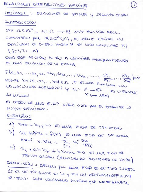 Semana 1 Ecuaciones Diferenciales Parciales Pdf