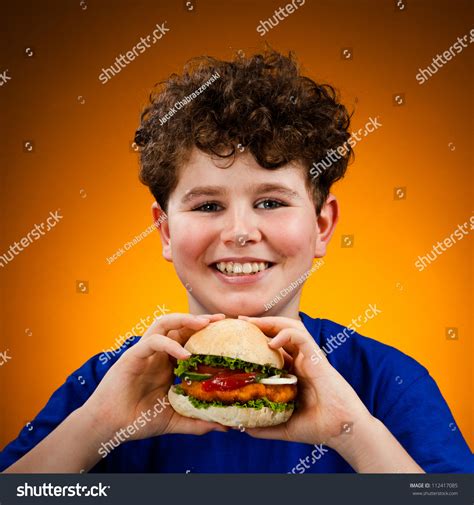 Boy Eating Big Sandwich Stock Photo 112417085 Shutterstock