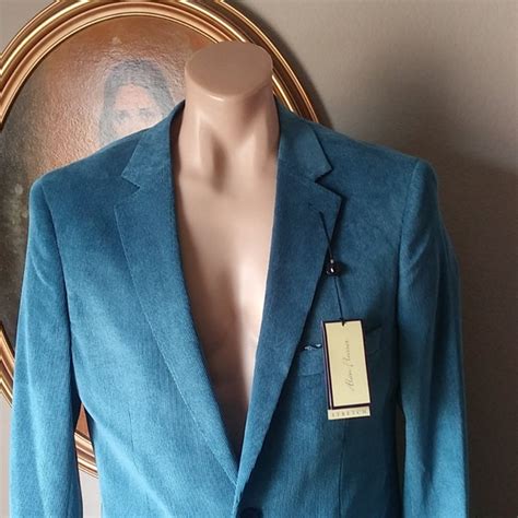 Alan Flusser Jackets Coats Nwt Alan Flusser Teal Corderoy Sports