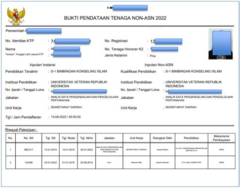 Cara Mencetak Kartu Bukti Pendaftaran Pendataan Tenaga Non Asn