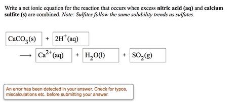 Solved Write A Net Ionic Equation For The Reaction That